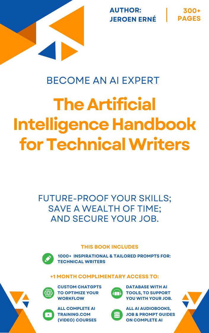 Bookcover: The Artificial Intelligence handbook for Technical Writers