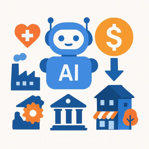 AI cuts operational costs across manufacturing, healthcare, finance, retail and real estate