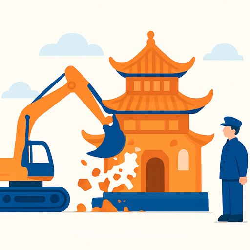 AI-generated video falsely depicted as Chinese authorities demolishing Tibetan temple