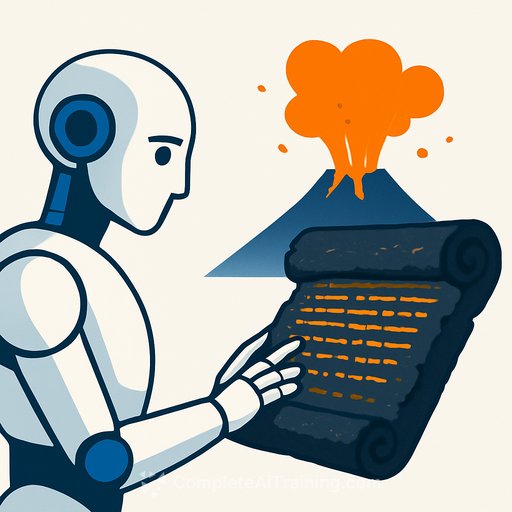 AI reads a carbonized scroll from the eruption of Mount Vesuvius without unrolling it