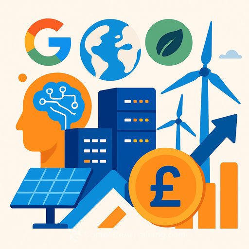 Alphabet invests £5bn in UK AI with Waltham Cross data center, DeepMind boost, 95% carbon-free energy