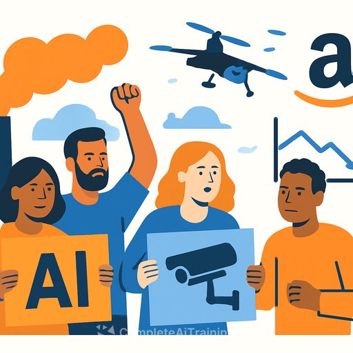 Amazon Workers Sound Alarm on AI: Militarized Surveillance, Emissions, and Job Cuts