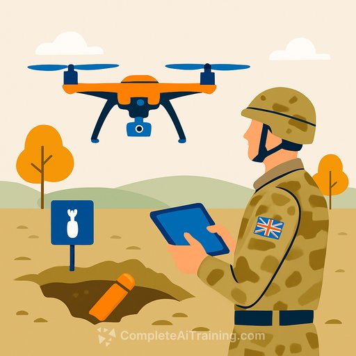 British Army and Dstl complete AI drone trials for buried ordnance detection in Essex