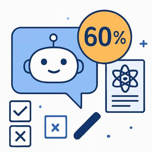 ChatGPT answers scientific true-or-false questions correctly only 60% better than random chance, study finds