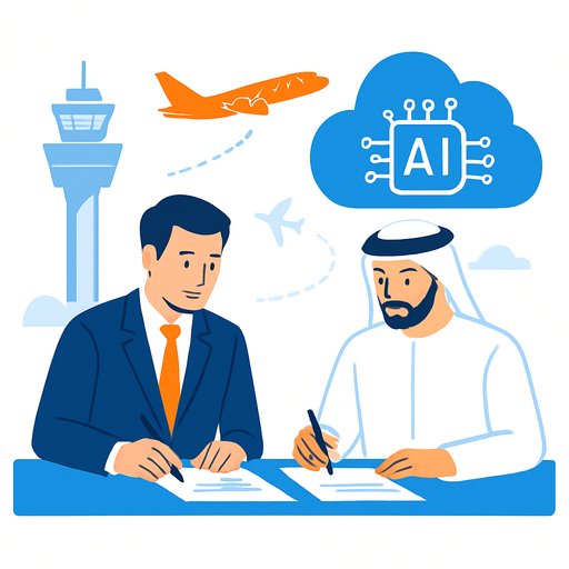 dans and Emirates Aviation University sign AI air traffic management research agreement at Dubai Airshow 2025