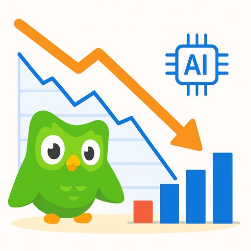 Duolingo shares fall 77% in a year as AI competition slows user growth