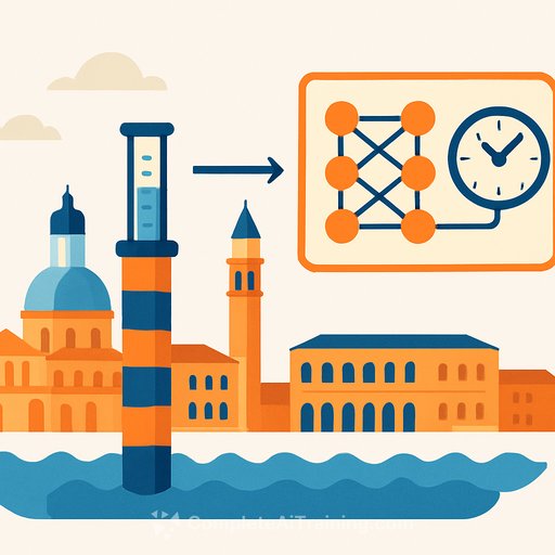 How Water Columns in Venice Predict Time with Physical Neural Networks