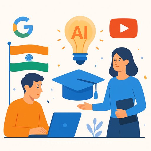 India partners with Google and YouTube to offer 15,000 AI scholarships for creative sector workers