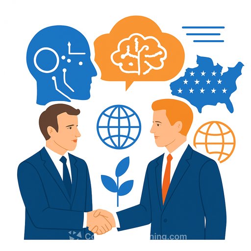Macron urges United States to share advanced artificial intelligence and calls on democracies to cooperate on regulation