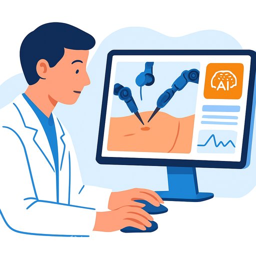 Medical student uses surgical support software powered by artificial intelligence