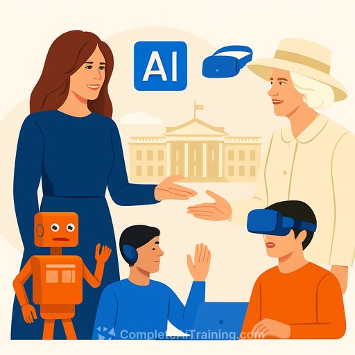 Melania Trump hosts AI and VR education event at White House with Queen Camilla