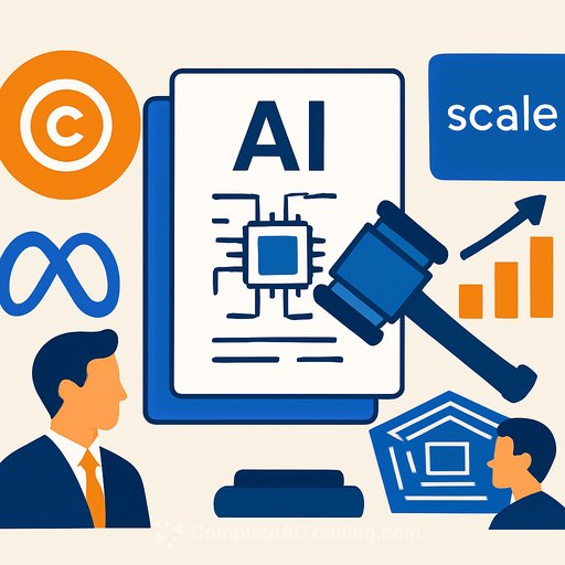 Meta faces AI copyright lawsuit while Pentagon contract boosts Scale AI stake value