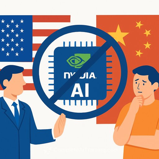 Nvidia says China AI chip sales blocked amid US-China tech standoff, Blackwell on hold