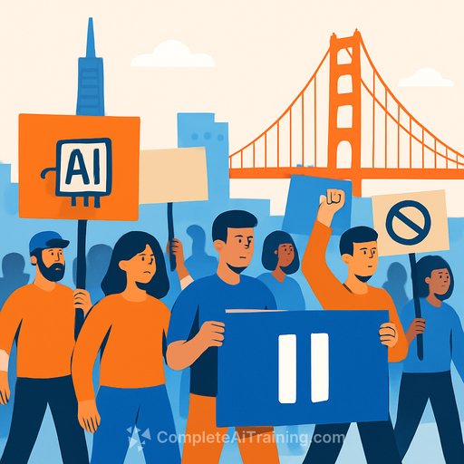 Protesters march in San Francisco to demand pause on AI development