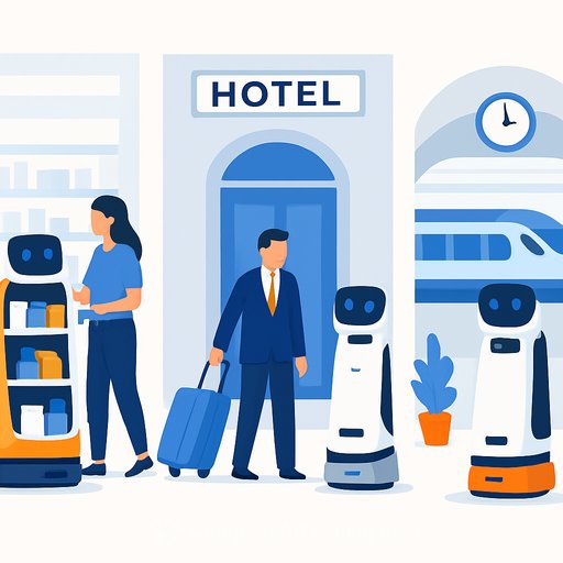 Pudu Robotics demonstrates autonomous robots in Davos supermarket, hotel, and train station plaza