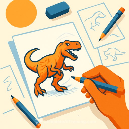 Rediscovering Pencil Art: Drawing a Dynamic Dinosaur Step by Step