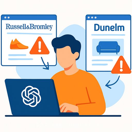 Scammers poison ChatGPT results with fake Russell & Bromley and Dunelm websites