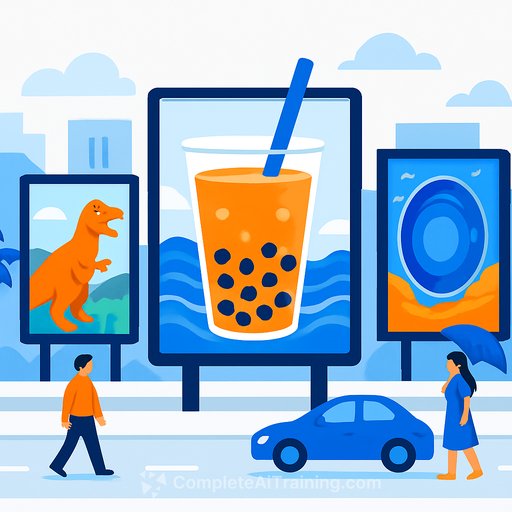See-Through AI Billboards Bring Bubble Tea Waves, Dinosaurs, and Portals to Indonesia's Streets