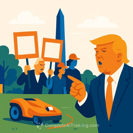 Shutdown hits: Trump threatens mass layoffs as Interior pilots AI lawnmowers on the National Mall