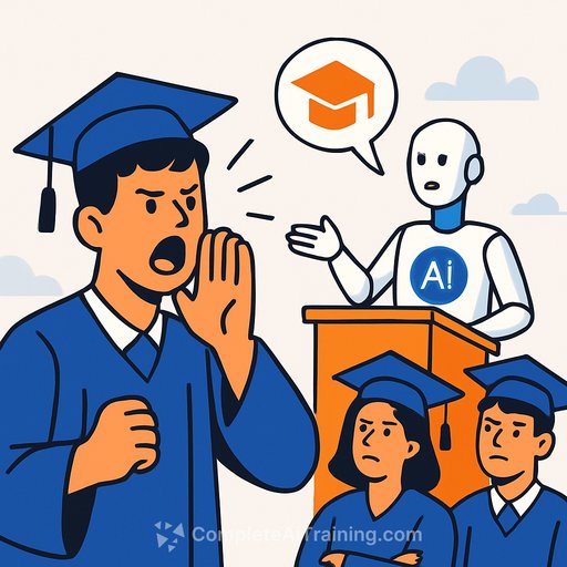 Students boo AI praise at commencement speeches, signaling growing skepticism among young professionals