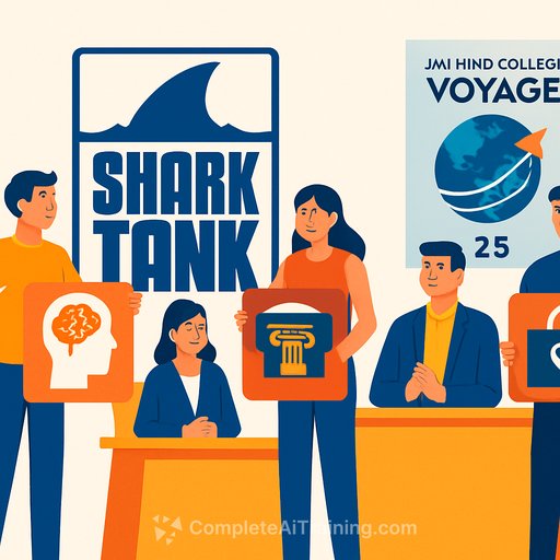 Voyage'25 Day 1: Jai Hind College's TravAI Shark Tank Crowns AI Thercost, Itihas VR, TripZip
