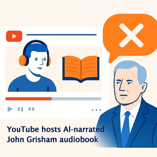 YouTube hosts AI-narrated John Grisham audiobook despite author's objections