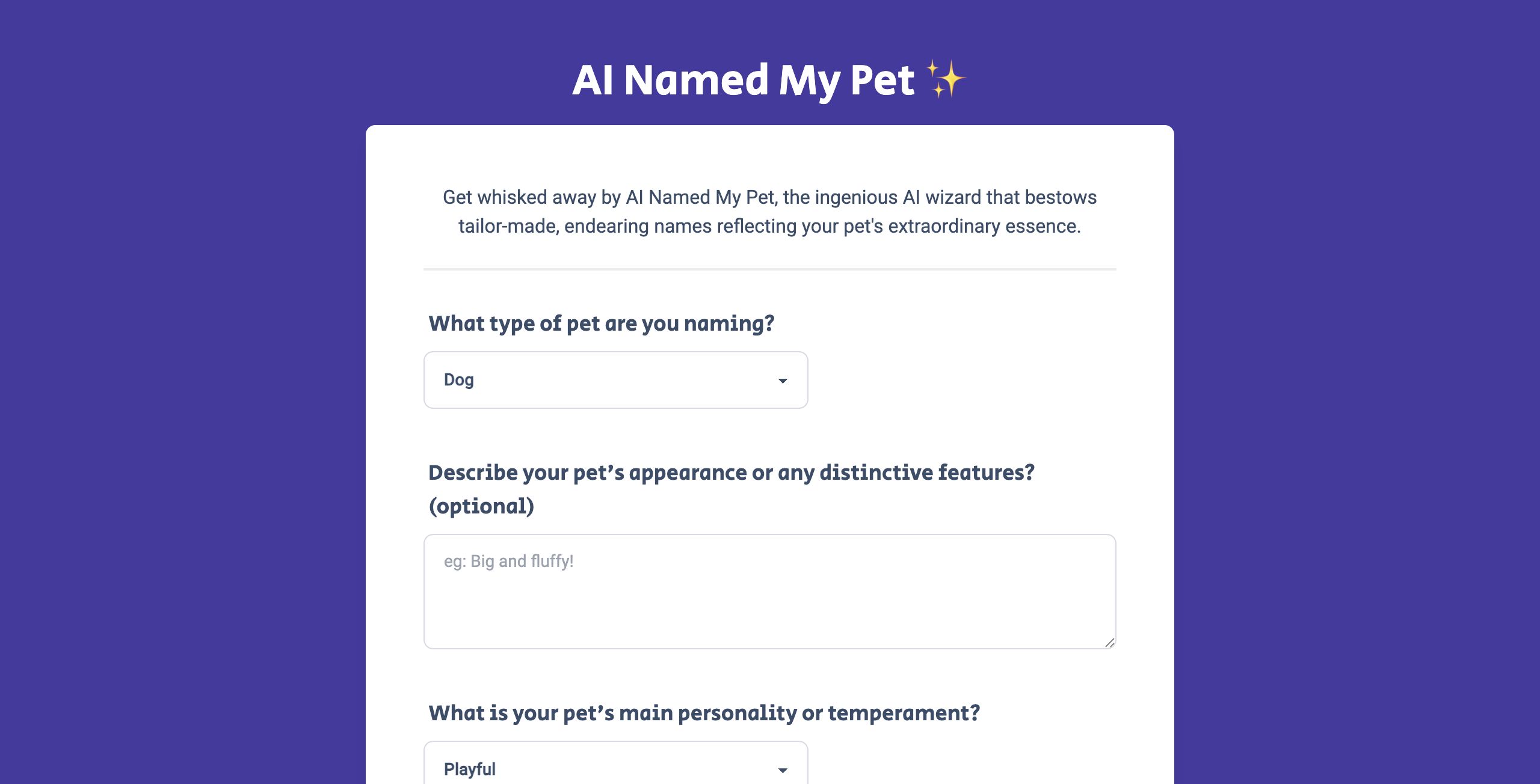 AI Named My Pet