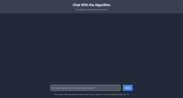 Chat With Twitter Algorithm