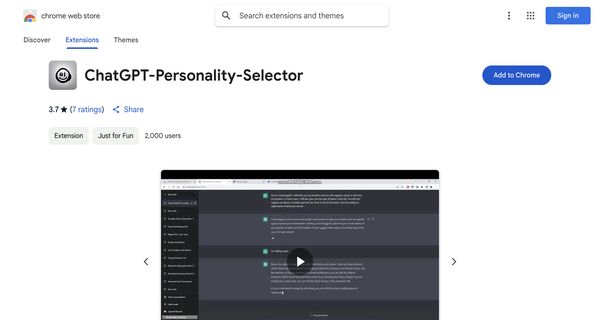 ChatGPT Personality Selector