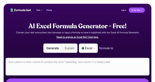 Excel Formula Bot