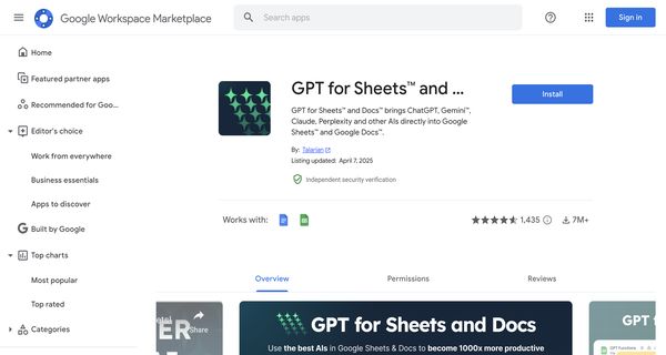 GPT For Sheets