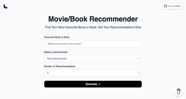 Movie & Book Recommender