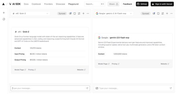 Vercel AI Playground