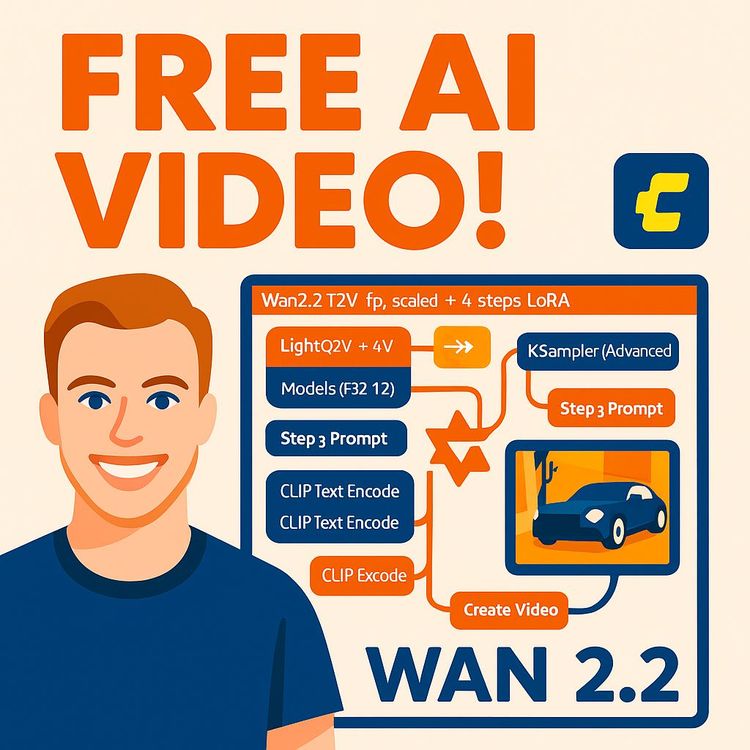 WAN 2.2 Installation & ComfyUI Guide: Free AI Video Generation Tutorial (Video Course)